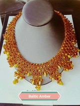 Baltic amber necklace Bib statement necklace Organic jewelry Fossil Jewe... - £72.83 GBP