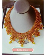 Baltic amber necklace Bib statement necklace Organic jewelry Fossil Jewe... - £74.12 GBP