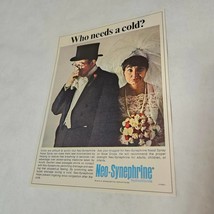 Neo-Synephrine Groom with Handkerchief Bewildered Bride 1968 Print Ad - $7.98