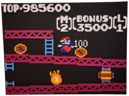 Donkey Kong Classic - Stage 1 Score - NES made with Perler Beads - £78.22 GBP