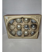 Shiny Brite Vintage Christmas Ornaments Set Of 12- 3 Silver/6 Gold/3 Gli... - $34.64