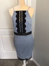 NEW Topshop Nordstrom Baby Blue Black Lace Crochet Dress Cutout Women&#39;s Size 8 - £14.62 GBP