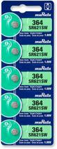 Murata 364 Battery SR621SW 1.55V Silver Oxide Watch Button Cell (10 Batt... - $3.60+