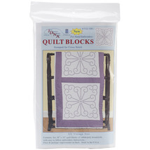 Jack Dempsey Stamped White Quilt Blocks 18&quot;X18&quot; 6/Pkg-XX Vintage Design - £10.79 GBP