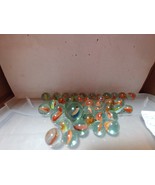 Glass Cat&#39;s Eye Marbles Orange &amp; 7 other  (1 Shooter &amp; 40 Marbles) - €25,51 EUR