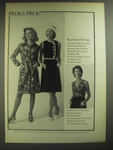 1974 Peck & Peck Shirt Dress Ad - Bicycle print for two - $18.49