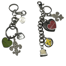 Kathy Van Zeeland Hearts Faux Crystal Keychain Clip-On Lot 2 - £9.71 GBP