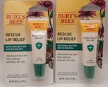 2 Brand NEW Burt&#39;s Bees Rescue Lip Relief With Shea Butter And Echinacea - £6.40 GBP