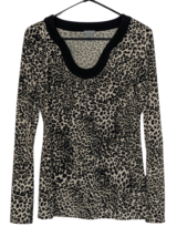 Ann Taylor Women&#39;s Leopard print Top Sz S, Long Sleeve - $15.85