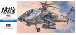 Hasegawa - AH-64A Apache Helicopter - Detailed Model with Pilot and Decals - $19.79