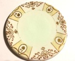 Vintage Nippon Handpainted Gold Hotplate Collectible 6” Trivet  SKU 050-46 - $6.88