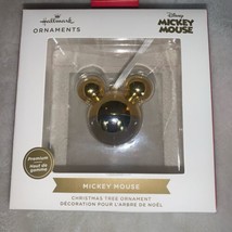 Hallmark Premium Disney Mickey Mouse Christmas Holiday Ornament Gold Silver 2022 - £18.98 GBP