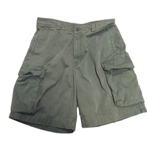 Nautica Clipper Green Khaki Cargo Shorts Relaxed Fit 100% Cotton Mens W34 - £20.15 GBP