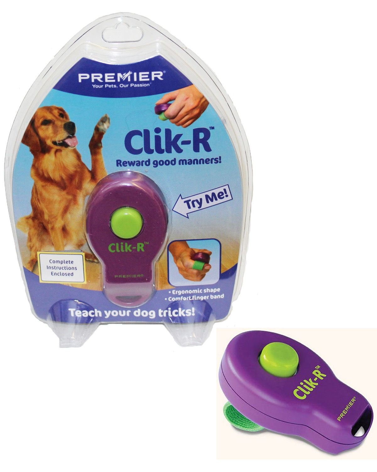 Dog Puppy Cat Clik-R Clicker Obedience Behavior Training Tricks & Instructions - £23.04 GBP