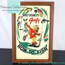 Rare! Goofy in &#39;&#39;Go Fish&#39;&#39;. Vintage Wall art. Kazama. Disney - $445.00