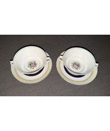Vintage Pair of Wood&#39;s Ivory Ware England Handled Bowls With Under Plate... - $939.88 MXN