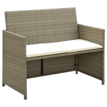  Sofa Set of 2 Beige Poly Rattan 2-seater Light Weight Sofa - $3,963.27 MXN