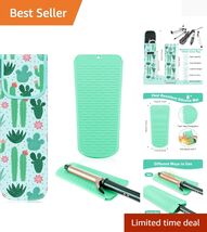Compact Cactus Travel Set: Heat-Resistant Holder &amp; Silicone Mat for Hair... - $27.67