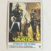 BattleStar Galactica Trading Card 1978 Vintage #79 Attack Of The Cylons - £1.54 GBP