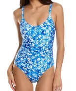 NWT NICOLE MILLER swimsuit XL maillot tank watercolor ruched blue floral... - €42,50 EUR
