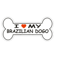 3&quot; love my brazilian dogo dog bone bumper sticker decal usa made - $26.99