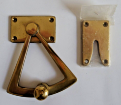 NOS Solid Brass Swinging Latch Set 5&quot; Long 4&quot; Tall - £24.23 GBP