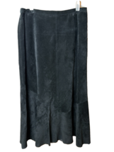 Goth Black Leather Suede Skirt Sz 3 US 16 Whimsigoth Cowgirl Halloween R... - $453.45 MXN
