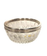 Vintage Leonard Italy Candy Nut Dish Cut Crystal Glass Silver Plate Rim ... - £15.46 GBP
