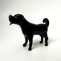 New Collection! Murano Glass, Handcrafted Big Size Black Puppy Figurine,... - $27.96
