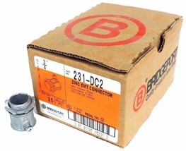 Box Of 25 New Bridgeport 231-DC2 3/4&quot; Zinc Emt Connectors 231DC2 - £25.75 GBP