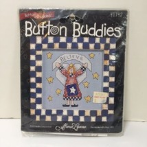 Alma Believes in Angels Cross Stitch Kit Bucilla 5.5" x 5.5" Button Buddies - $9.88