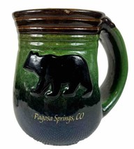 Pagosa Springs Colorado Pottery Handmade Ceramic Bear Coffee Drip Glaze Mug - £12.40 GBP