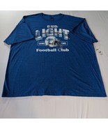 Bud Light Football 3XL Blue T-Shirt Short Sleeve Crew Neck Casual - $181.86 MXN