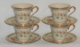 Set (4) Lenox Morning Blossom Pattern Cups And Saucers Made In Usa - £82.54 GBP