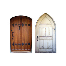 2 Mini Fairy Doors Wall Decals - Each 4&quot; tall x 2.25&quot; wide - Peel and Stick - £3.85 GBP