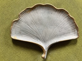 Ginko leaf tray, gold edges design - $70.00