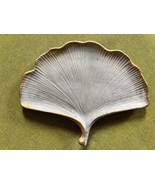 Ginko leaf tray, gold edges design - £27.53 GBP