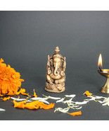 Divine Miniature: Small Chowki Ganesha, Majestic Blessings Unveiled - £39.49 GBP
