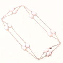 White Coral Gemstone Handmade Christmas Gift Necklace Jewelry 36&quot; SA 749 - £6.15 GBP