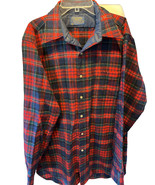 Pendleton Vintage Men’s M Red Plaid Long Sleeve Button Down Wool Flannel... - $49.49