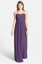 Donna Morgan  &#39;Stephanie&#39; Strapless Chiffon Gown Sz 4 Amethyst - £70.33 GBP