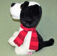 Russ Peepers Singing Marshmallow Dog Plush Stuffed 12&quot; Black White Puppy Animal - £12.38 GBP