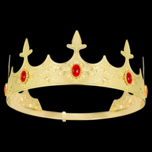 King Crowns for Men Antique Gold Prom Crown for Birthday Party Costume H... - $22.74