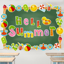 Hello Summer Cut Outs Colorful Summer Theme Cut Outs 52 Pieces with 120 Pieces G - £15.92 GBP