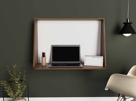 41&quot; Brown Wall Mounted Floating Desk - $3,419.28 MXN