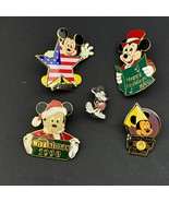 Walt Disney Lot of 5 Mickey Mouse Lapel Pins Fantasy Land, Happy Holiday... - €12,86 EUR