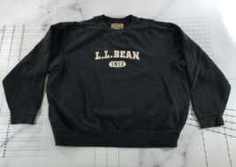 L.L. Bean Crewneck Sweatshirt Mens Extra Large Faded Black Cotton Patch Logo - £18.59 GBP