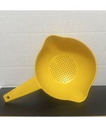 Vintage Tupperware 1200 Yellow 1 Qt. Strainer Colander with Handle - $15.83