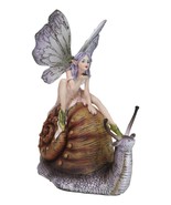 Fantasy Purple Elf Pixie Fairy Ladybug Sitting On Giant Snail Mollusk Fi... - $85.06 CAD