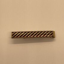 Vintage Swank Gold Tone Red Striped Tie Clip Bar Fashion Jewelry KG - $21.78